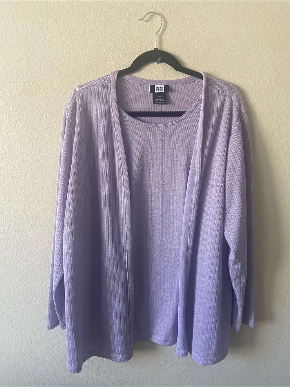Studio 1940 Lavender Two in One Knit Cardigan Top